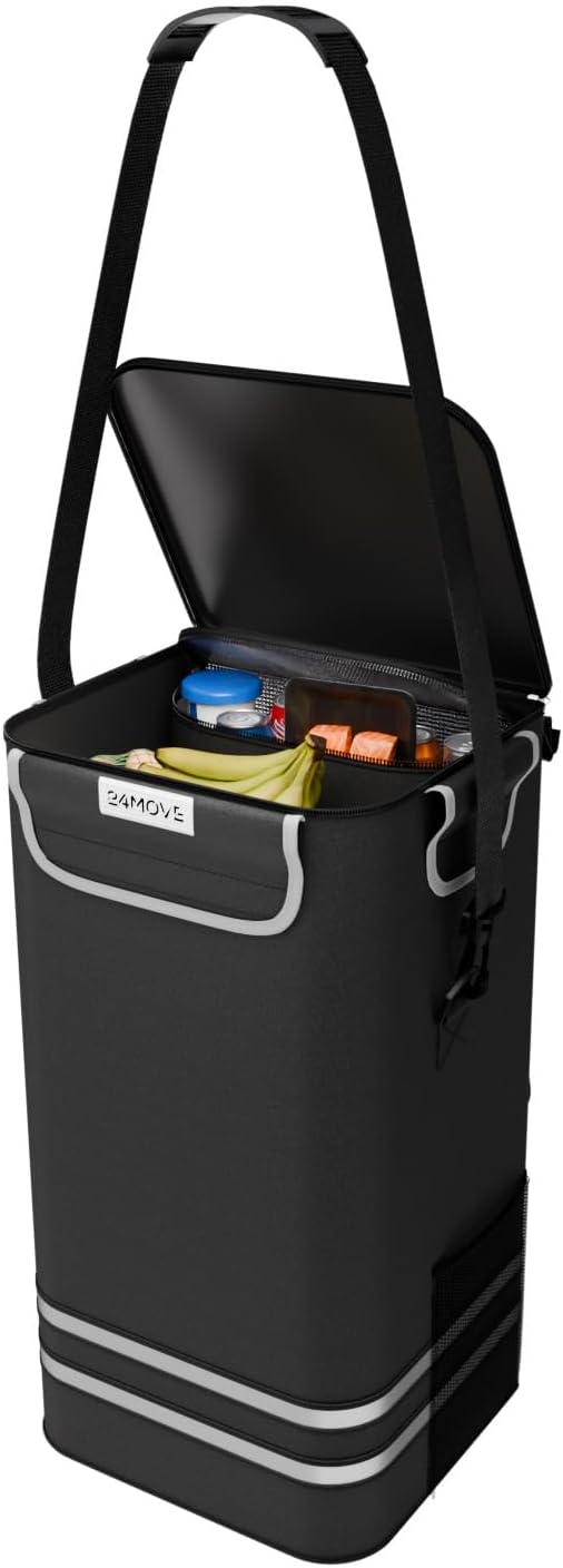 24MOVE® Einkaufstrolley Vehlo klappbar mit 55L inkl. Kühlfach, Faltbarer 3in1 Trolley - Sackkarre un