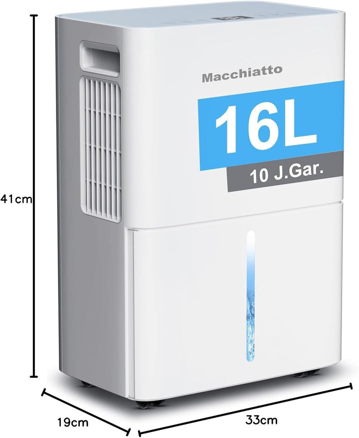 Macchiatto Elektrischer Luftentfeuchter Kompakt für bis zu 80m³(32m²) Räume Automatischer Betrieb,mi