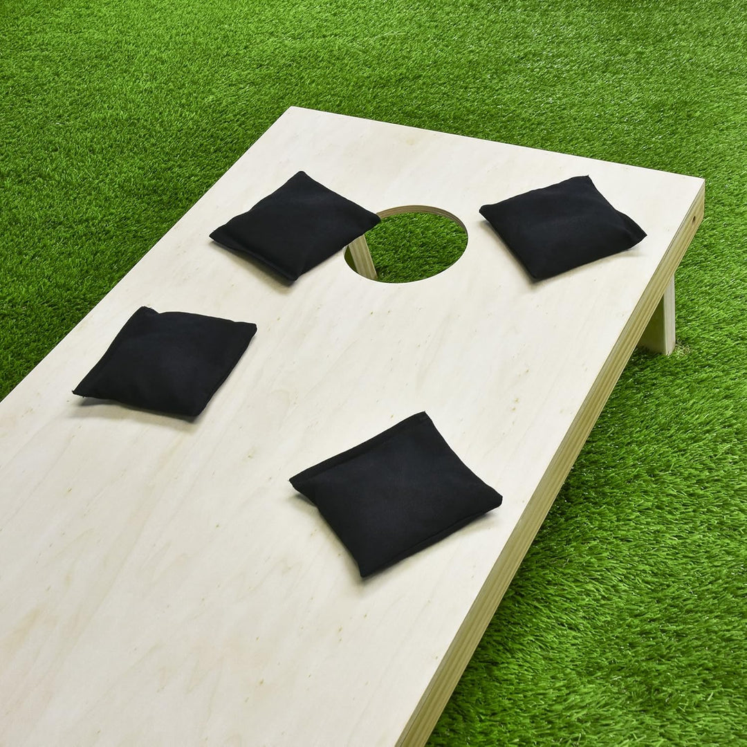 GoSports Cornhole Sitzsack-Set, 16 Farben erhältlich, Entenstoff mit Allwetter-Maisfüllung Schwarz,