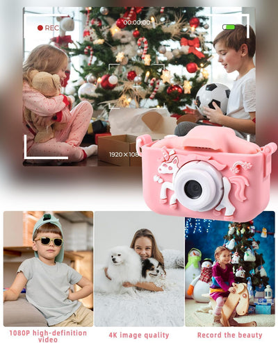 XINGGANG Kinderkamera, Kinder Kamera 1080P 2,0-Zoll-Bildschirm Kamera Kinder mit 32GB SD-Karte Selfi