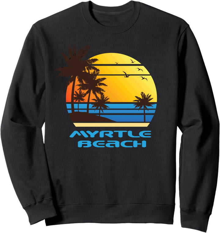 Myrtle Beach Surf Sunset Palms Island Vacay Sweatshirt