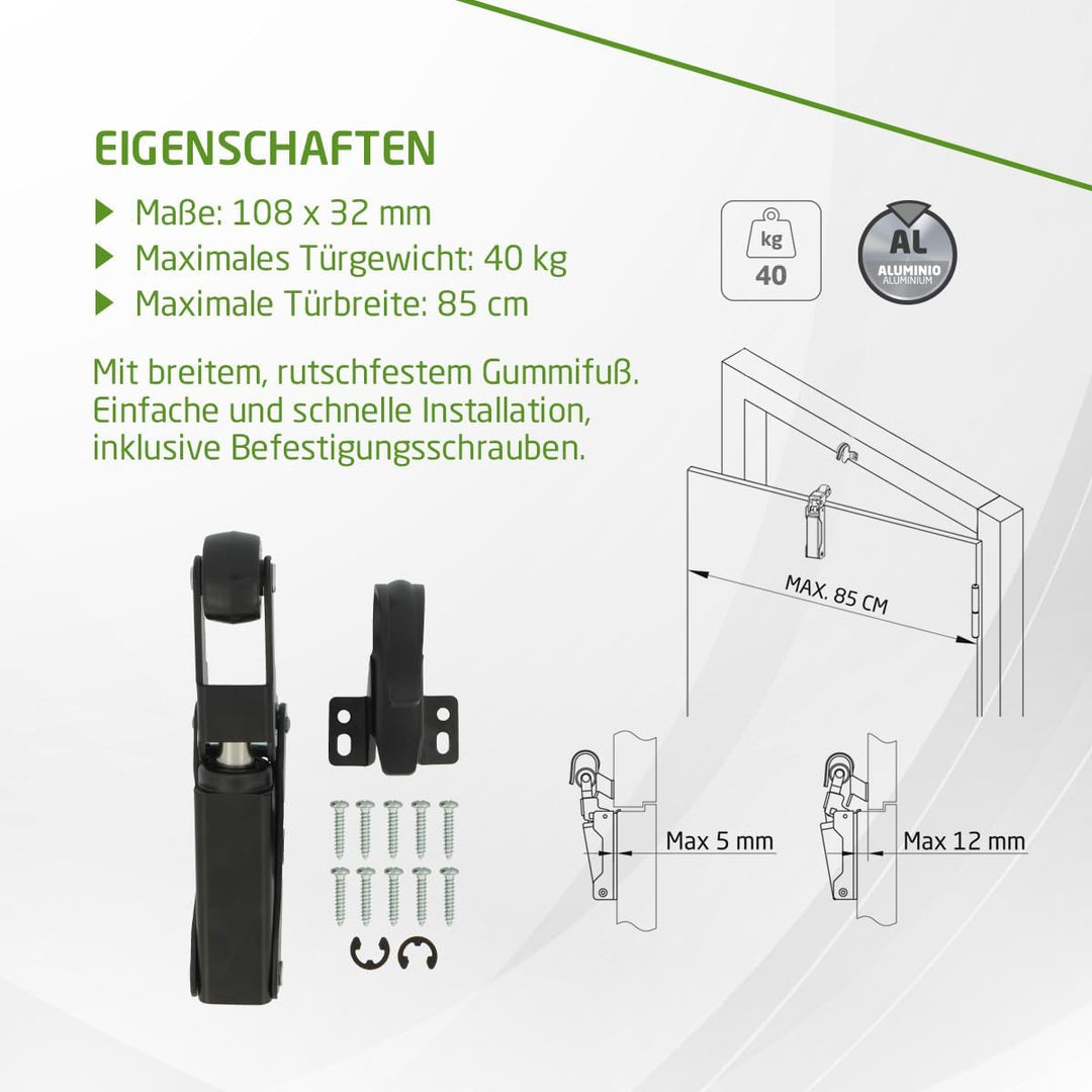 Amig - Hydraulischer Türdämpfer | Ideal für Türbremse, Anschlag oder Dämpfer | Maximales Gewicht 40