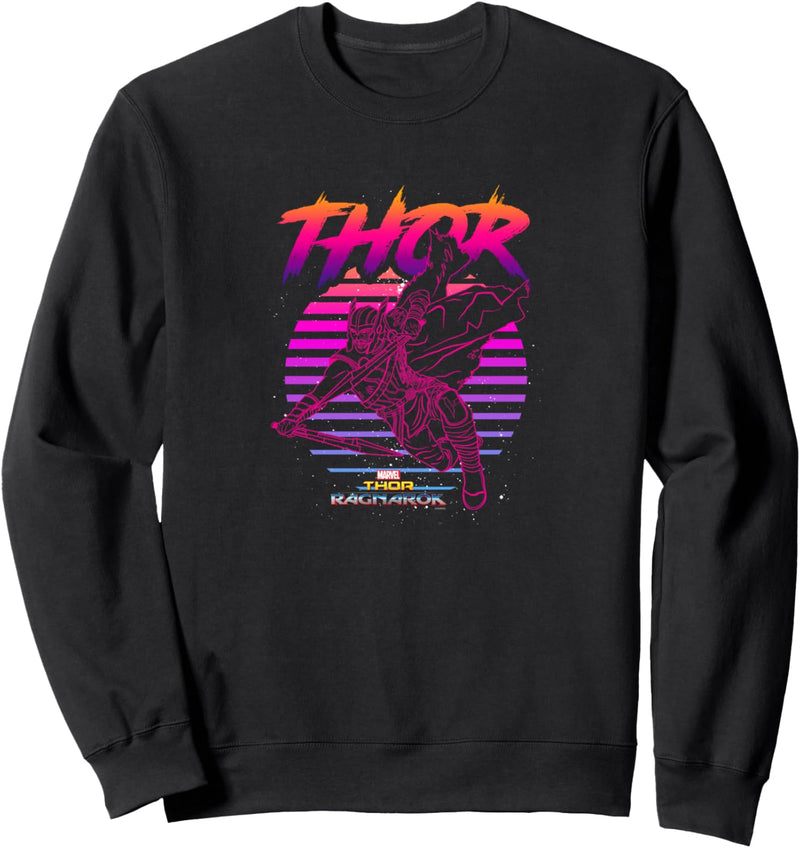 Marvel Thor Ragnarok 80s Retro Sunset Halftone Hero Sweatshirt