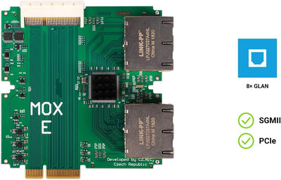 Turris MOX E (Super Ethernet) Module | 8X LAN Port 10/100/1000 Mbps (RJ-45), Pass-Through SGMII Bus