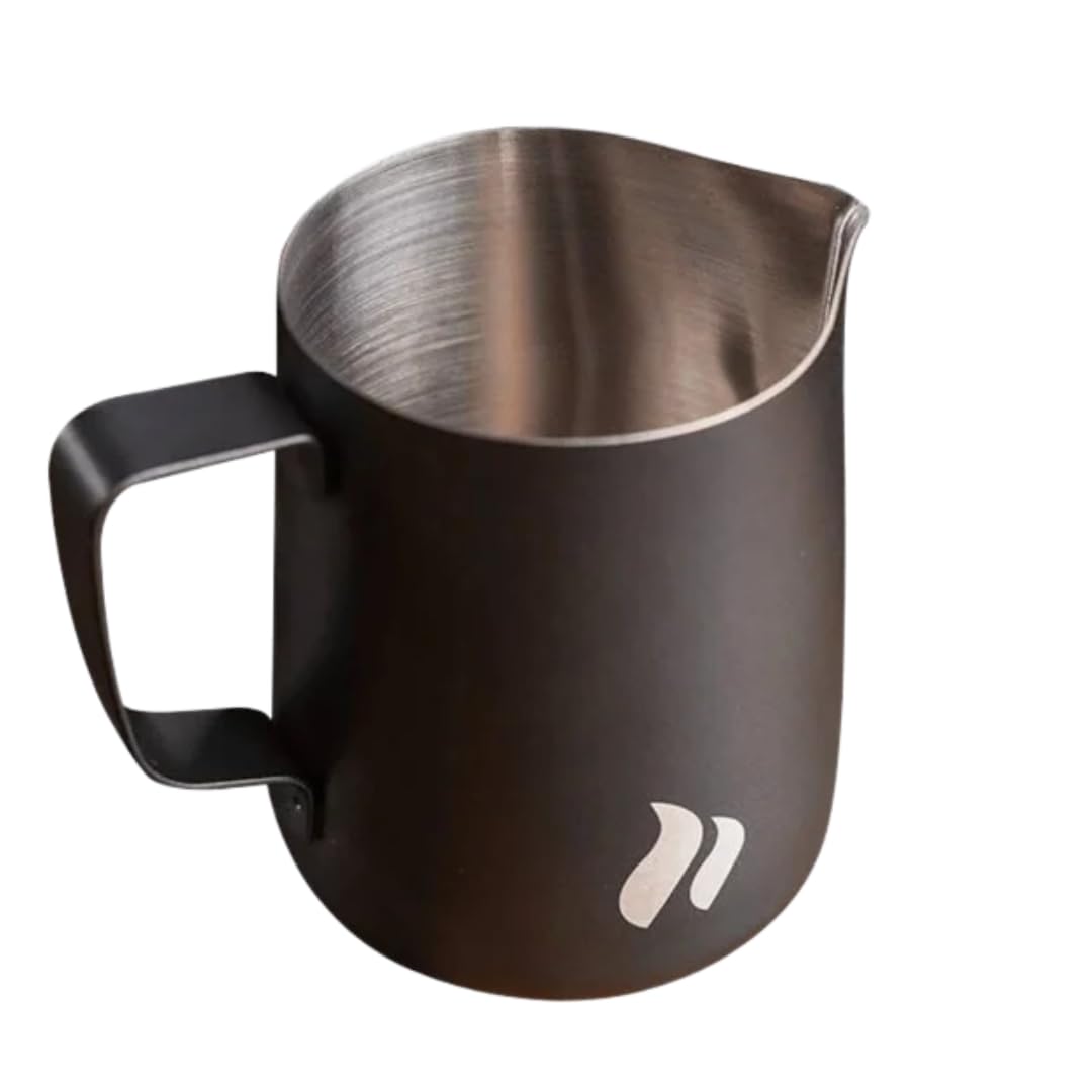 roastmarket everyday essentials Milchkännchen 350ml schwarz – Ideal zum Milchaufschäumen - Für Cappu