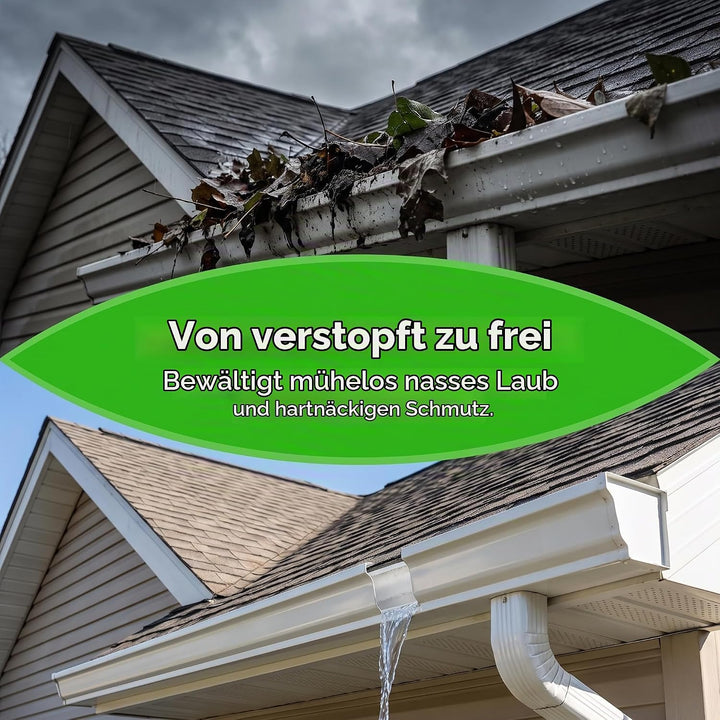390cm Dachrinnenreiniger Dachrinnenbürste und Reinigungslöffel Schaufel 2 in 1， DachrinnenReinigungs