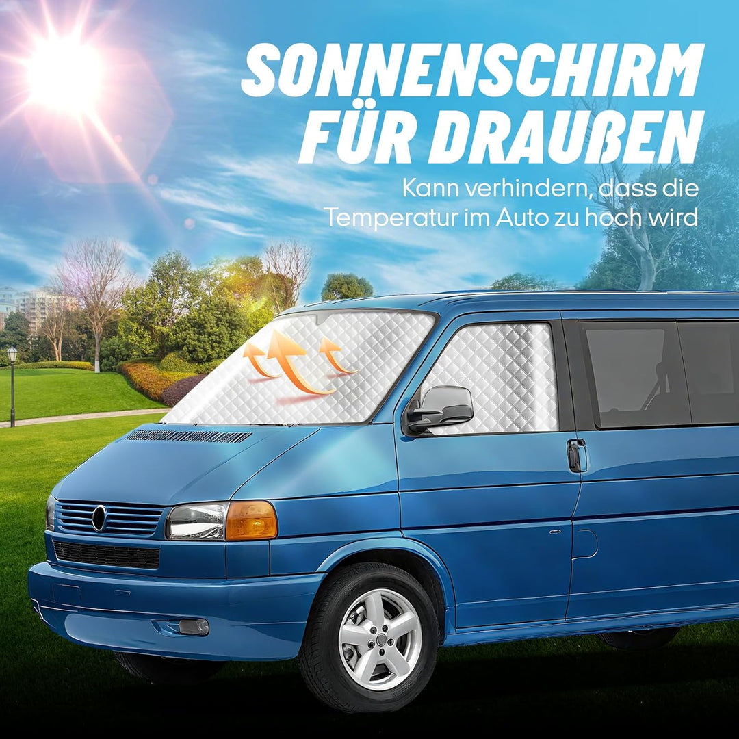 MaxEarn Thermomatte Fahrerhaus passend für VW T4, Luxus Interne Auto Sonnenblende Frontscheibenabdec