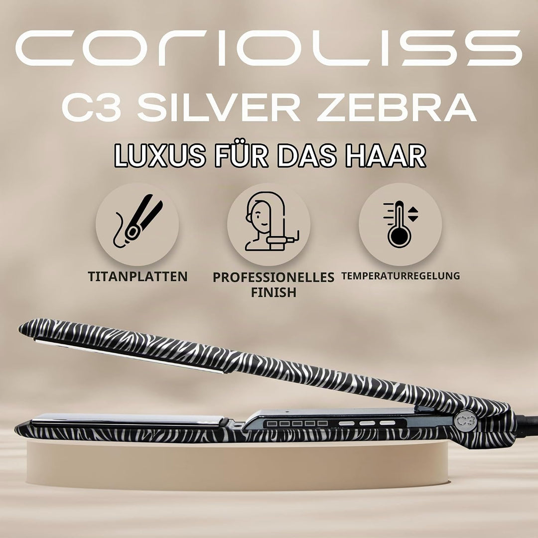Corioliss C3 | Glätteisen | Extra Lange Titanplatten Anti Frizz | Haarglätter Locken und Glätten | P