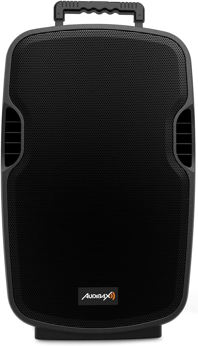 Audibax Denver 15 Altavoz Activo PA 15" Con Batería, Ruedas + 2 Micros Inalámbricos Mano 15 Pulgadas