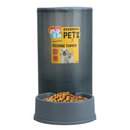Futterturm von Excellent Pets – für 2,3 kg Trockenfutter – Futterstation für Haustiere – Futterturm