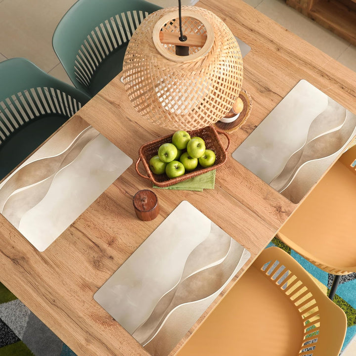 KitchenYeah© Platzsets Abwaschbar 6-Teilig 45x30 cm Tischsets Platzdeckchen rutschfeste Platzset Unt