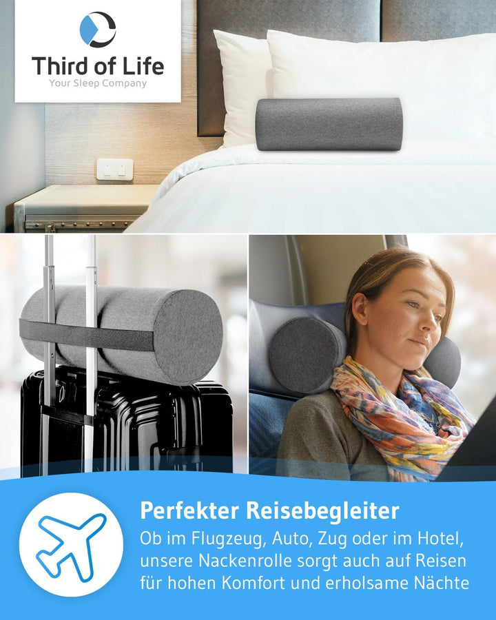 Nackenrolle UniROLL 12x32 cm | Kissen-Rolle für Nacken, Knie &amp; Yoga | Lagerungsrolle aus ergonomisch