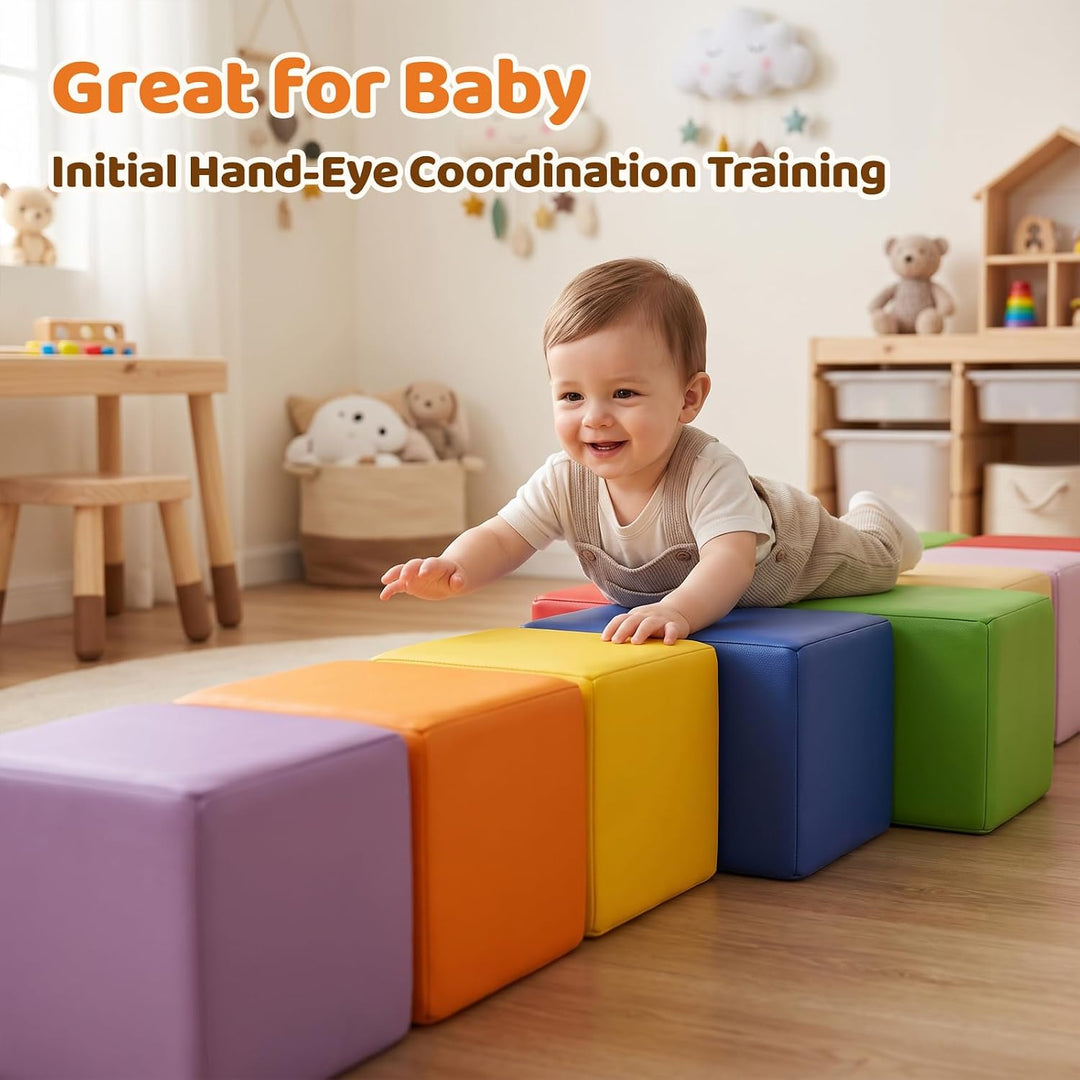 Foam Building Blocks for Toddlers: 12 PCS Soft Building Blocks for Toddlers Colorful Stacking Blocks
