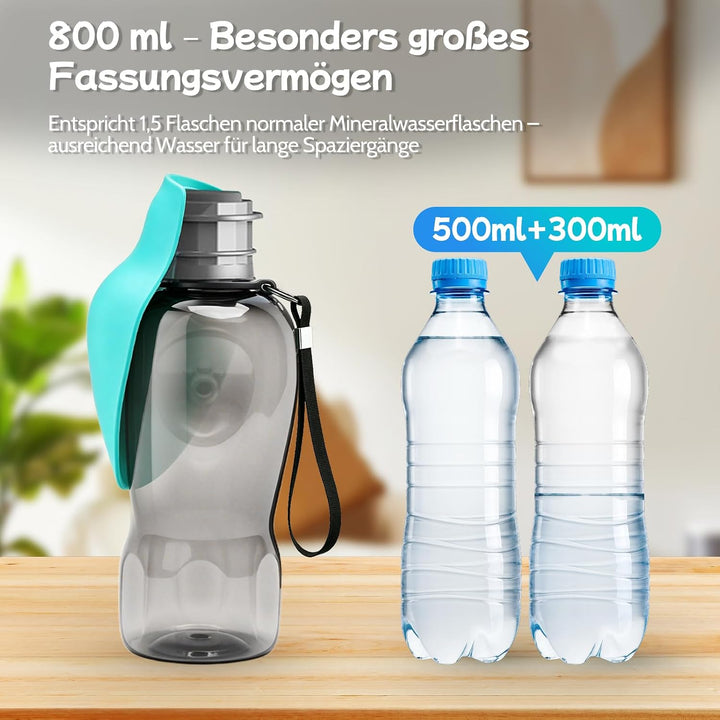 Hundetrinkflasche für unterwegs, Trinkflasche Hunde für Unterwegs | 800ML Trinkflasche Hunde Unterwe