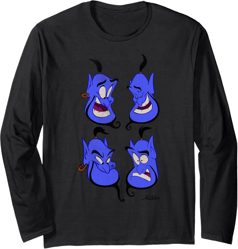 Disney Aladdin Genie Four Face Portraits Langarmshirt