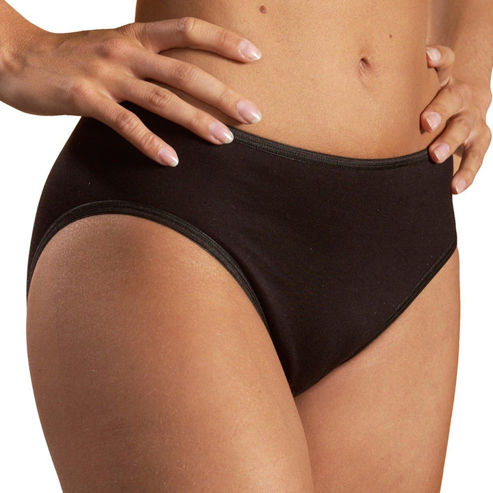 HERMKO 1031 Damen Midi-Slip Bio-Baumwolle 4er Pack (Weitere Farben), Schwarz