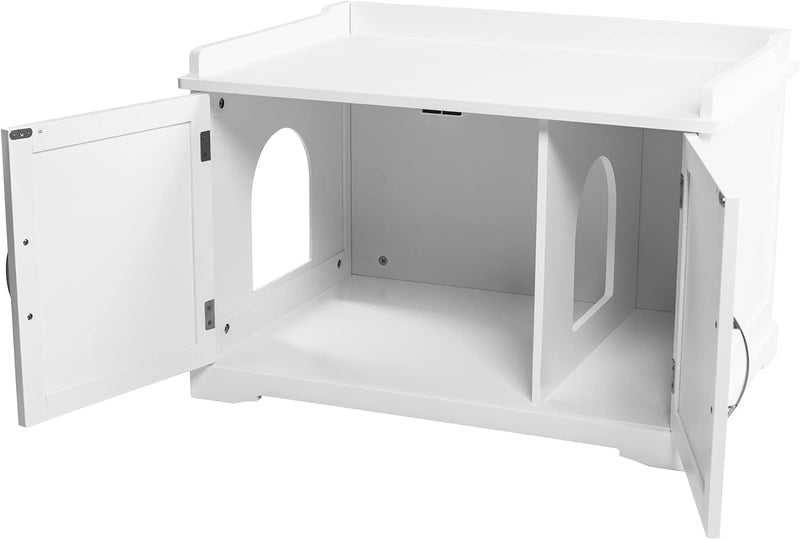 UPP Katzenschrank XXL aus massivem & nachhaltigem Holz I Katzenhütte für Katzentoilette oder als Hun