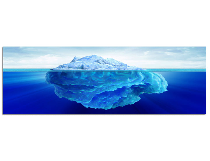Paul Sinus Art Panoramabild auf Leinwand und Keilrahmen 120x40cm Meer Wasser Eisberg