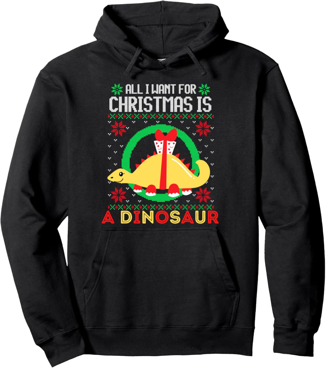 Alles, was ich zu Weihnachten will, ist ein lustiger hässlicher Weihnachtspullover mit Dinosauriern