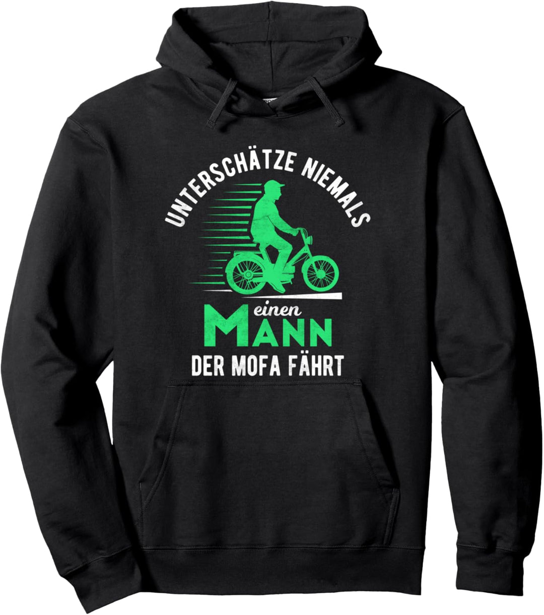 Mofafahrer Spruch, Mann mit Töffli Zweitakter Mofa Pullover Hoodie