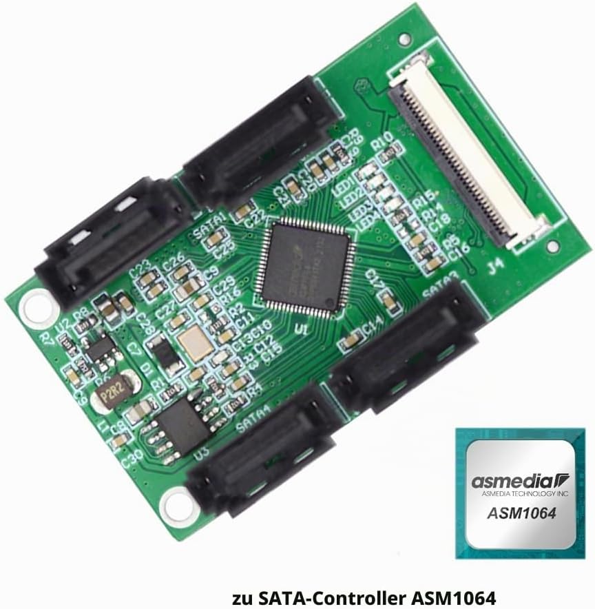 Mini PCI-E PCI Express & NGFF A+E Key auf SATA 3.0 Vier Ports Adapterkabel 6 Gbit/s Festplatte Verlä