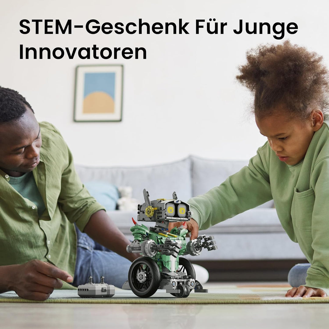 Sillbird Roboter Kinder für Jungen, 5-in-1 Technik Roboter Auto mit App-Fernsteuerung Programmierbar
