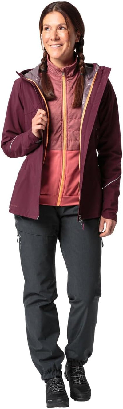 VAUDE Damen Women's Yaras 3in1 Jacket Doppeljacke 46 cassis/brick, 46 cassis/brick