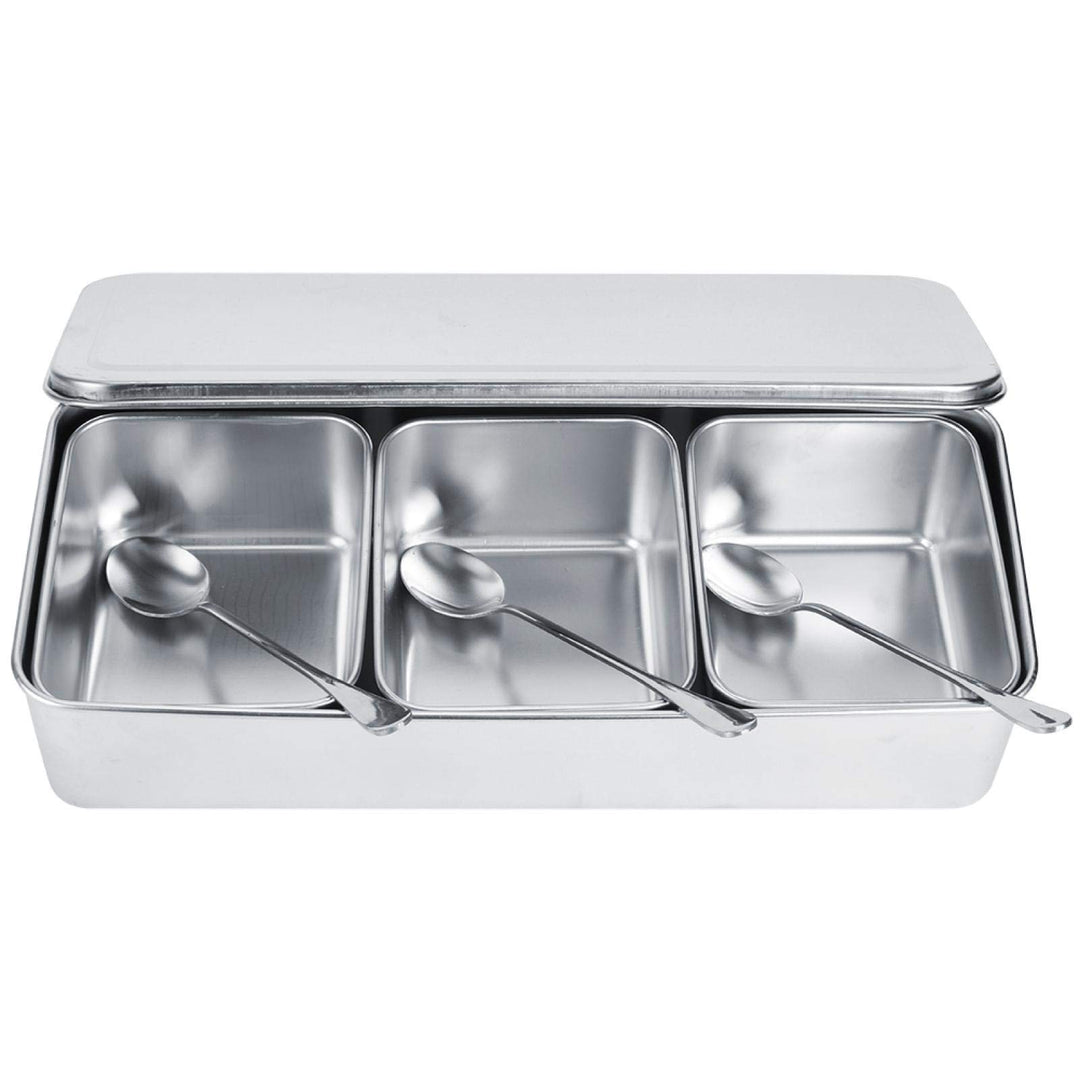 Gewürzgläser Set, 1 Satz Edelstahl Gewürzbox DREI Gitternetze, 135 x 107 x 56 mm Gewürzgläser, Küche