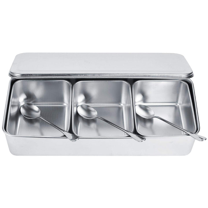 Gewürzgläser Set, 1 Satz Edelstahl Gewürzbox DREI Gitternetze, 135 x 107 x 56 mm Gewürzgläser, Küche