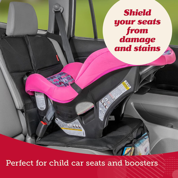 Lusso Gear Car Seat Protector Twin Pack, Thick Padding, 2 Mesh Storage Pockets, Waterproof, Protects