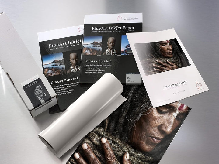 Hahnemühle 10641663 Digital FineArt Photo Rag Baryta Papier, 315 g/m², DIN A4, 210 x 297 mm, weiss