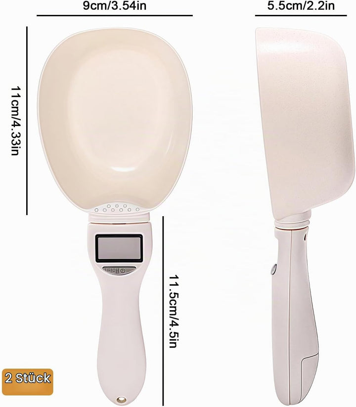 Sporgo 2 Stück Digitale Löffelwaage Präzise auf 1g: Digitale Küchenwaage 800g mit LCD Display, Messl