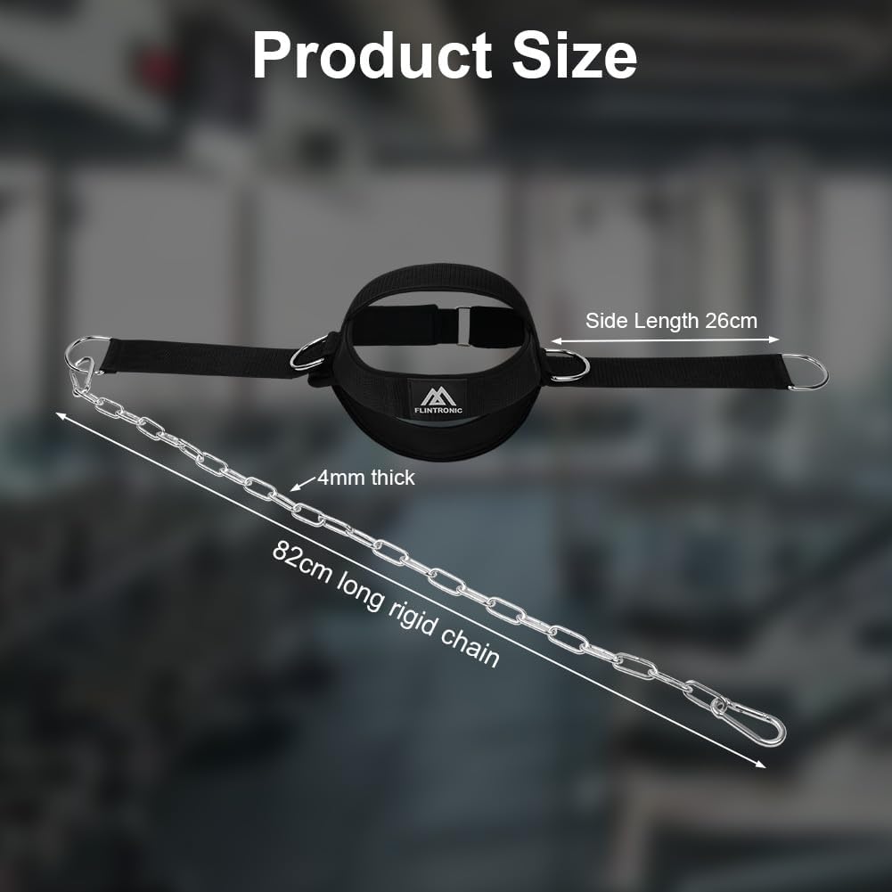 Flintronic Nackentrainer, Gewichtheben Kette Geschirr, Neck Harness für Kraftsport Nackenstrecker fü