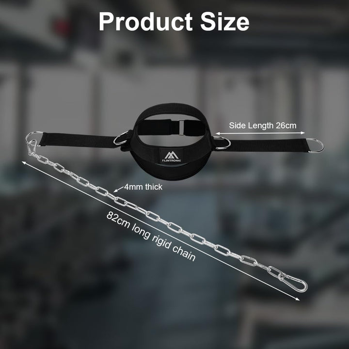 Flintronic Nackentrainer, Gewichtheben Kette Geschirr, Neck Harness für Kraftsport Nackenstrecker fü