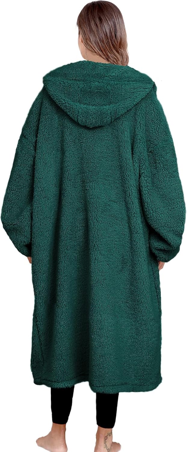 ililmmoe Plüsch Hoodie Decke für Frauen und Männer,Super warme und gemütliche grosse tragbare Decke