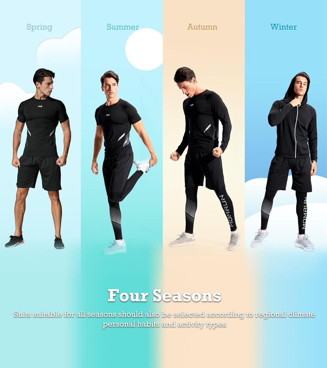 5pcs Trainingsanzug Herren Activewear Laufshirt Schwitzanzug Sportbekleidung Schwitzanzug Kompressio