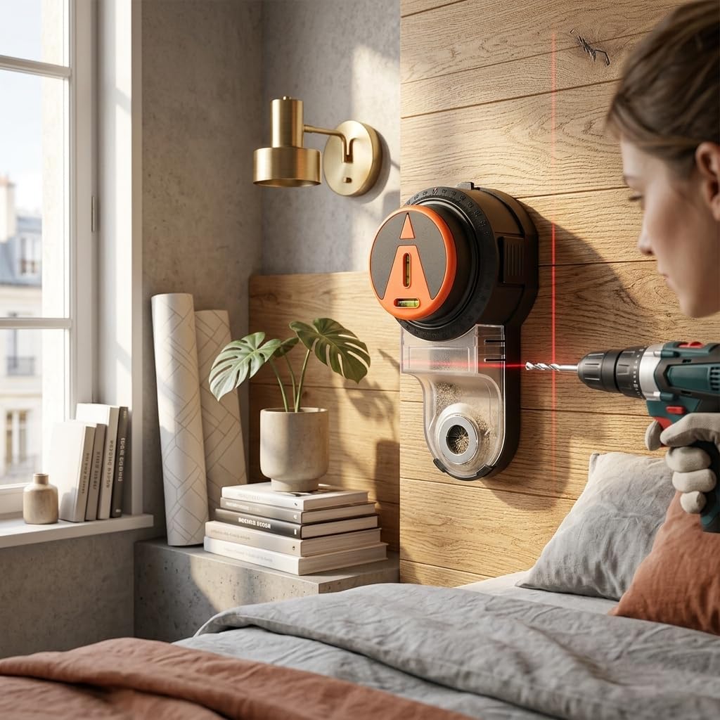 Universal Bohrstaubauffangbehälter mit Lithium-Batterie, Multifunktional, ABS, Schwarz-Orange, 500mA