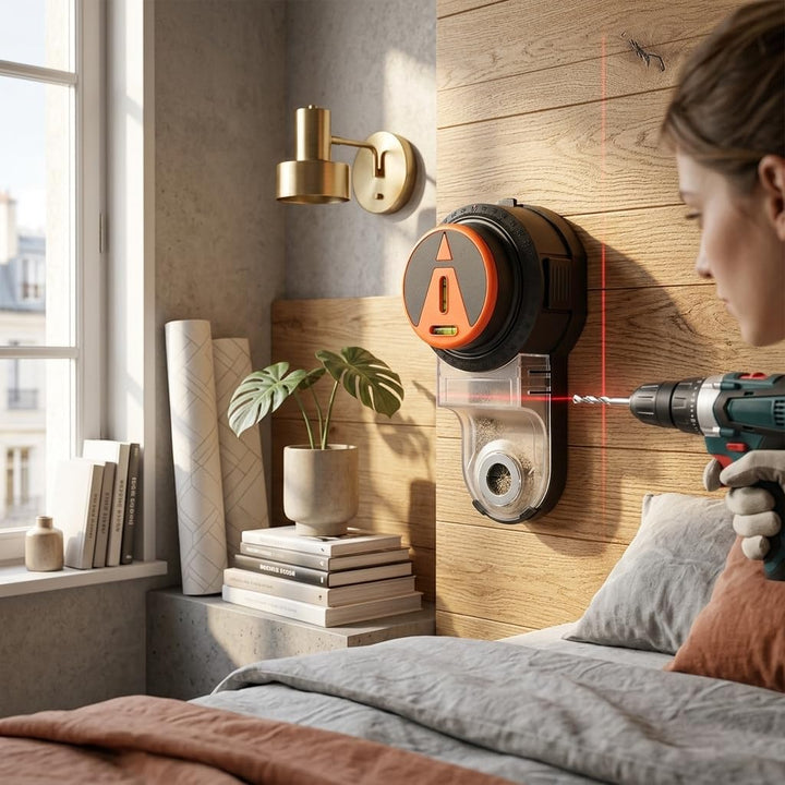 Universal Bohrstaubauffangbehälter mit Lithium-Batterie, Multifunktional, ABS, Schwarz-Orange, 500mA