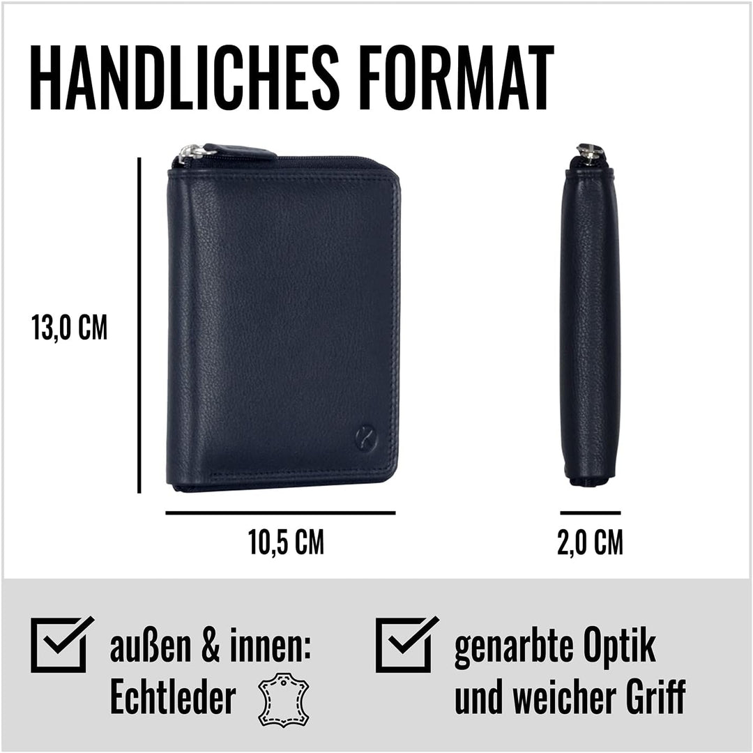 KORUTA® Geldbörse Damen Leder mit RFID Schutz I Portemonnaie Damen Gross mit Münzfach I Echtleder Ge