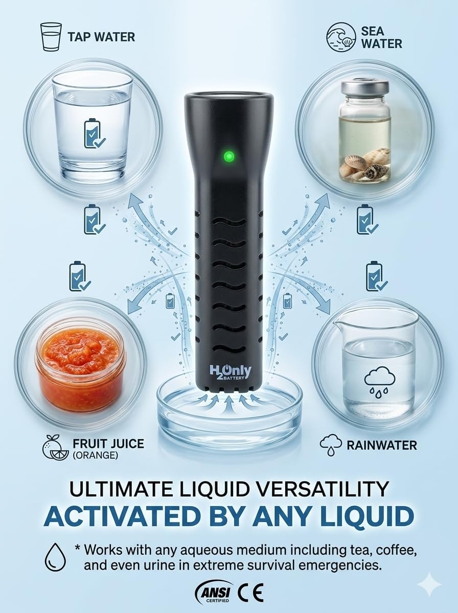 WaterLamp - die Taschenlampe ohne Batterien und Akkus, 1008093 Schwarz, Schwarz