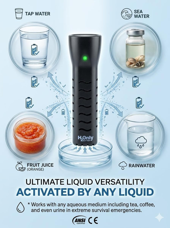 WaterLamp - die Taschenlampe ohne Batterien und Akkus, 1008093 Schwarz, Schwarz