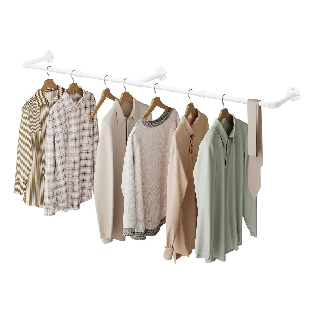 eSituro Kleiderstange Wandmontage, Garderobe Rohr industrial, für Flur Küche Wohnzimmer Badezimmer,