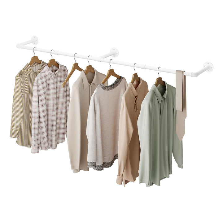eSituro Kleiderstange Wandmontage, Garderobe Rohr industrial, für Flur Küche Wohnzimmer Badezimmer,
