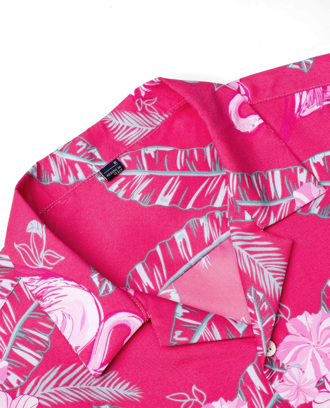J.VER Herren Hawaiihemd Kurzarm Party Hemd Casual Flamingo Floral Strandhemd Bügelfrei Button Down K