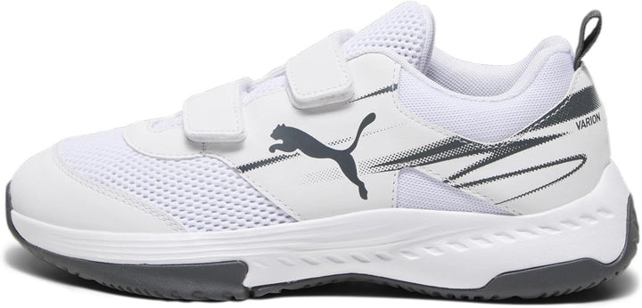 PUMA Unisex Kinder Varion Ii V JrIndoor Court Shoe 29 EU White Shadow Gray, 29 EU White Shadow Gray