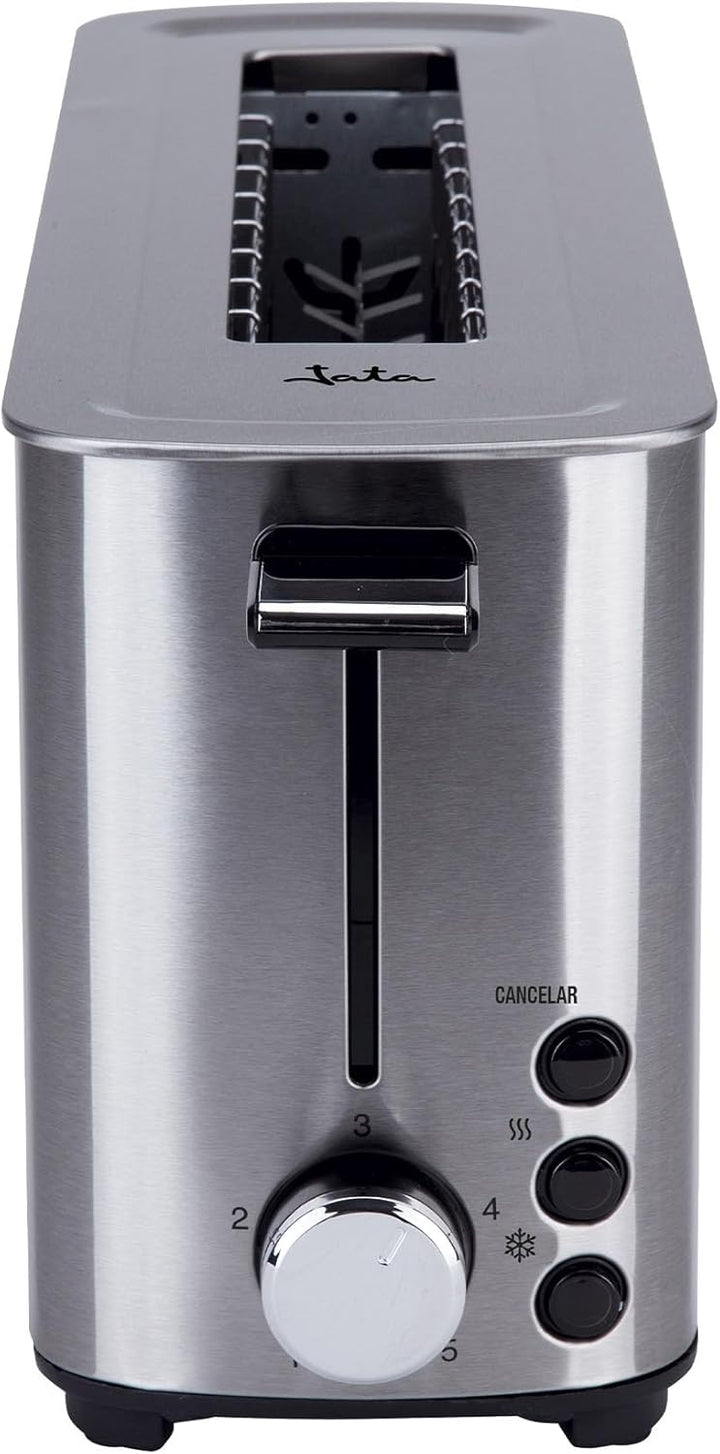 Jata TT1043 Breitschlitz-Toaster, Edelstahl, Grau Modern, Modern