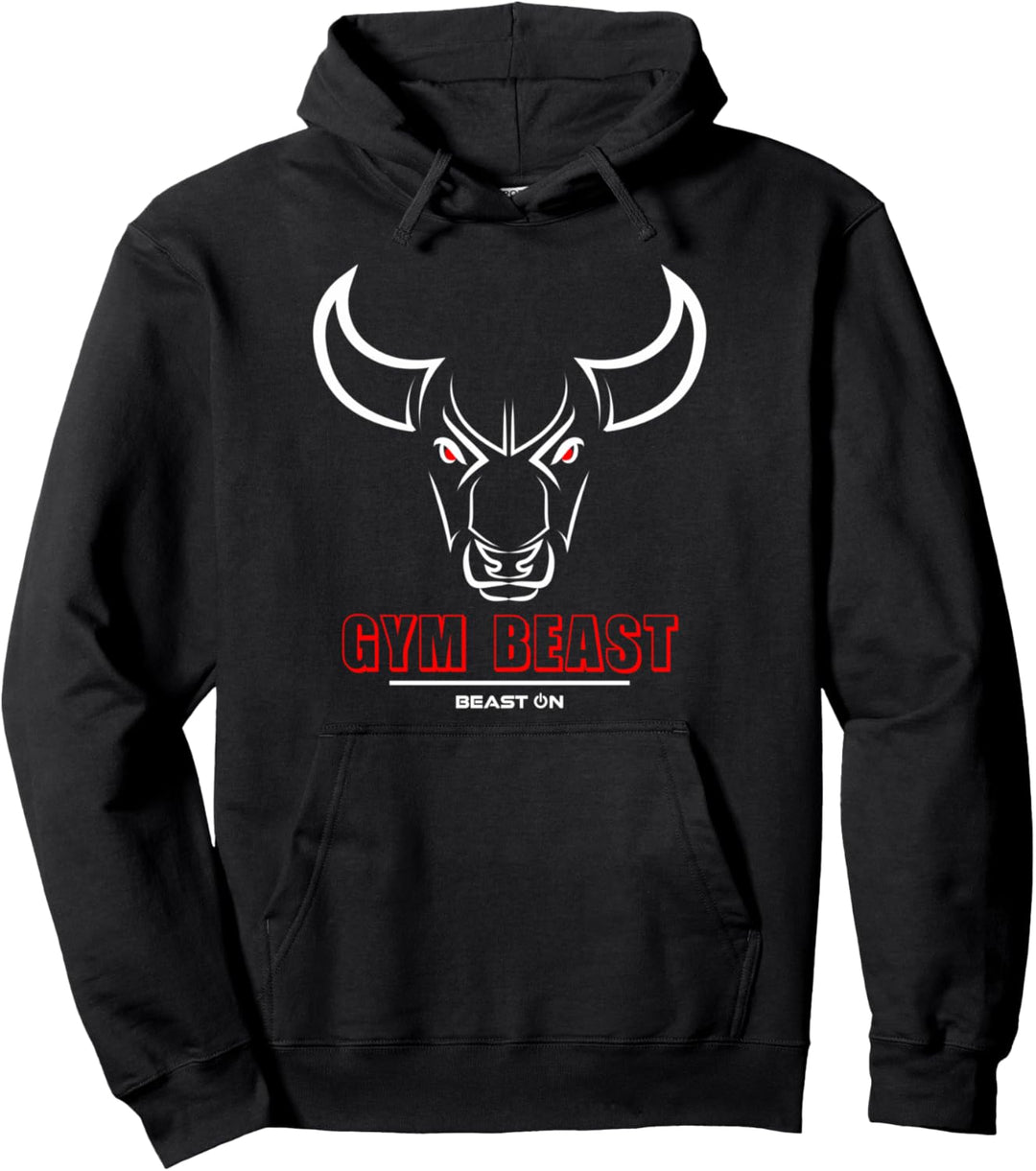 Fitnessstudio Beast Bull Head Red Gym Fitness Bodybuilding-Training Pullover Hoodie