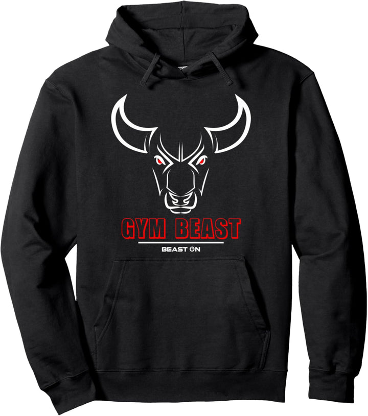 Fitnessstudio Beast Bull Head Red Gym Fitness Bodybuilding-Training Pullover Hoodie