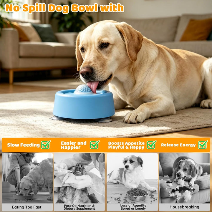 Schleckball Hunde, Lick Bowl Hund mit rollender Kugel, Nonrutsch leckball für Hunde für flüssige Lec