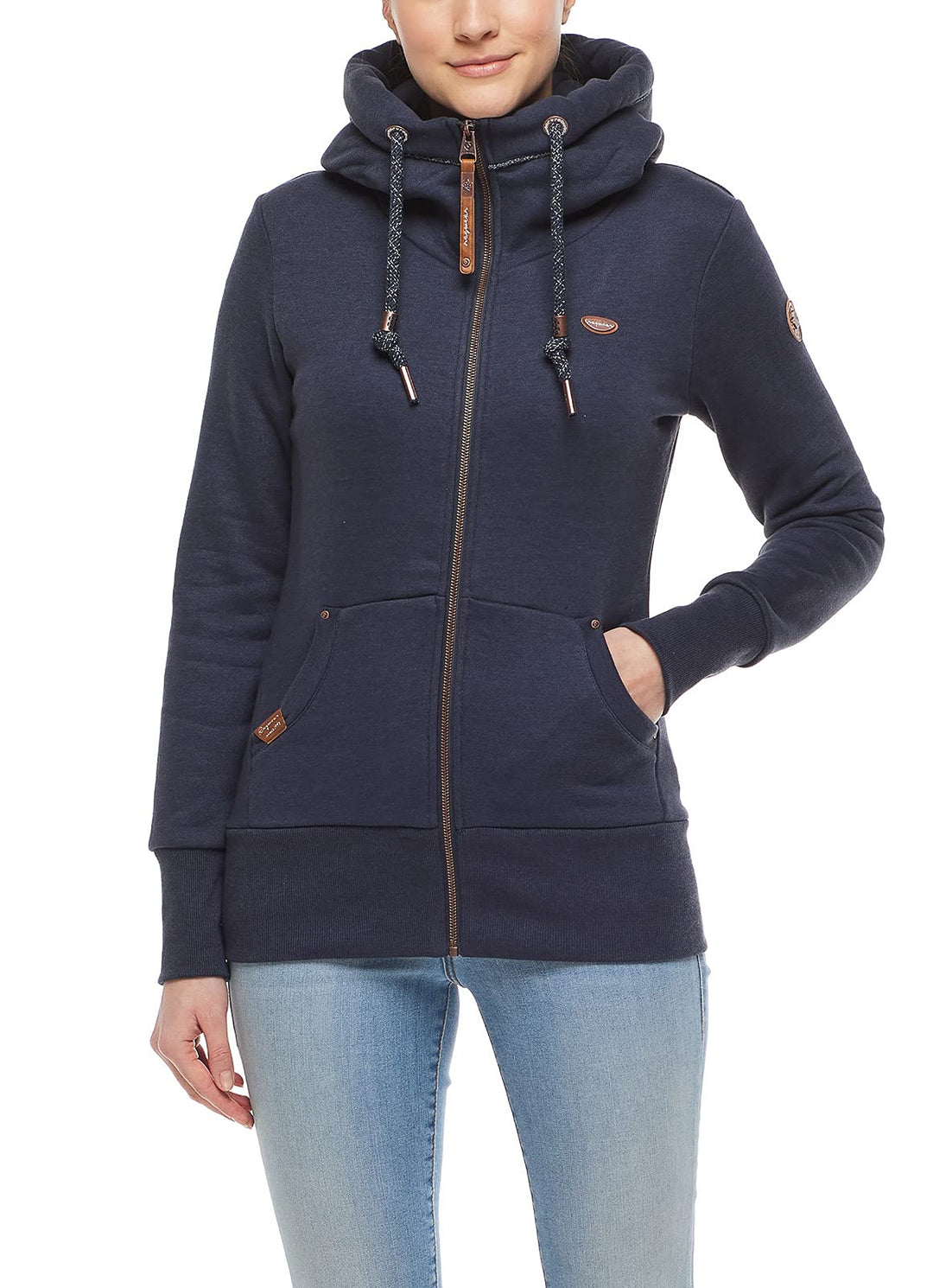 Ragwear NESKA Zip Damen Frauen Kapuzenjacke,Zip Hoodie,Kapuzenpullover,Sweatjacke XS Blau, XS Blau